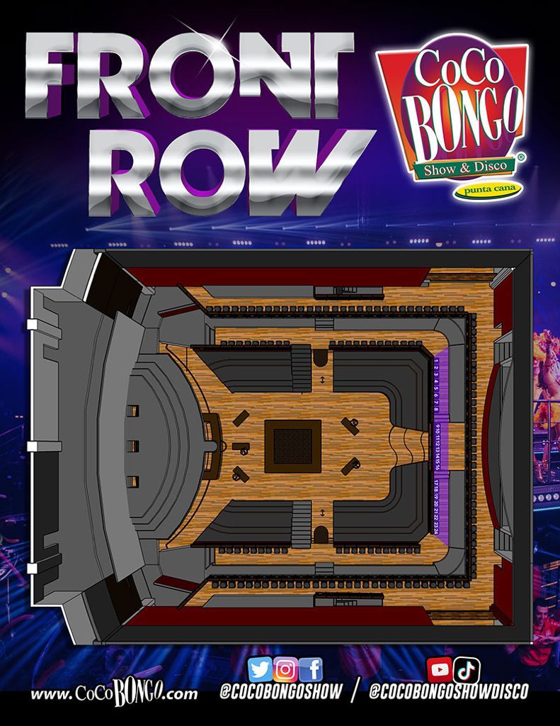 mapa distribucion de front row en coco bongo